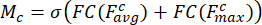 Mathematical formula for static equilibrium, depicted as an equation: M_c = σ(FC(F_avg^c) + FC(F_max^c))
