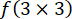 f(3x3) matrix calculation symbol, mathematical equation, educational use