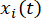 Mathematical notation, \( x_i(t) \), for function of time analysis, formula.