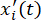 Differential equations concept, \( x_i'(t) \), derivative, function change over time, mathematics.