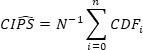 CIP̅S formula for cumulative distribution function; mathematical equation for statistical analysis.