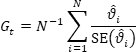 Statistical equation Σϑ/SE(ϑ) for data analysis; summation formula; research data interpretation.