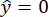 Mathematical equation y-hat=0, used in statistical modeling, prediction error analysis