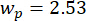 Equilibrium equation wp=2.53; static equilibrium calculation; physics formula.