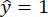 Equation estimating variable in statistical analysis, ŷ=1, prediction accuracy, model assessment.