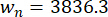 Equation of harmonic frequency, \(w_n = 3836.3\), dynamics, formula for vibration analysis.
