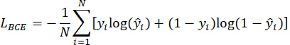 Binary cross-entropy loss equation, key concept in machine learning, formula representation.