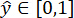 Probability range formula: ŷ ∈ [0,1]. Mathematic equation, prediction inclusivity analysis.