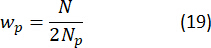 Static equilibrium equation \(w_p = \frac{N}{2N_p}\) formula.