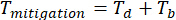 Equation for temperature mitigation: \( T_{\text{mitigation}} = T_d + T_b \).