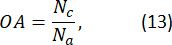 figure-protocol-50 Optical absorption formula, OA=Nc/Na, static equilibrium calculation.