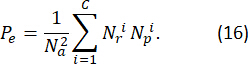 figure-protocol-53 Equation for P<sub>e</sub> with summation, illustrating probability in statistical analysis.