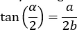 figure-protocol-6 三角恒等式公式,tan(α/2)=a/2b,用于分析研究的数学方程。