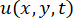 Wave equation formula u(x,y,t) representing dynamic systems in mathematical physics.