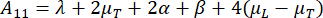 Mechanical equilibrium equation, A11=λ+2μT+2α+β+4(μL-μT), stability analysis equation.