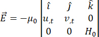 Electromagnetic field equation, vector calculus matrix formula, static equilibrium physics concept.