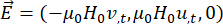 Electric field equation, static equilibrium concept, formula: E=(-μ₀H₀vₜ,μ₀H₀uₜ,0)