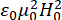 Electromagnetic field theory equation, ε₀μ₀²H₀², static equilibrium analysis, formula.