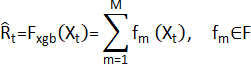梯度提升预测方程，数学公式，Σ fm(Xt)，算法，数据建模