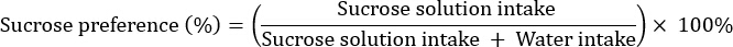 figure-protocol-1 Gleichung zur Saccharosepräferenz, Indikator für die Nahrungspräferenz; Formel: Diagramm zum Verhältnis von Saccharose- zu Wasseraufnahme.