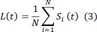 figure-protocol-5 平均函数 L(t) 的数学公式,Si(t) 的和,统计分析方程。
