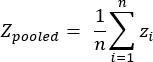 pooled estimate formula, Σ notation, statistical calculation method