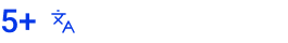 Icon showing 5 plus languages and a translation symbol for accessibility