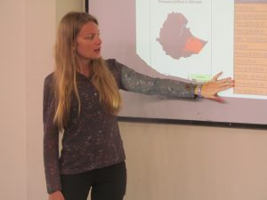 Dr. Amanda West teaching GIS at Wondo Genet College of Forestry and National Resources, Hawassa University, Ethiopia.